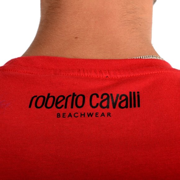 Roberto Cavalli "Beachwear" Men's Red T-Shirt - Picture 4 of 8